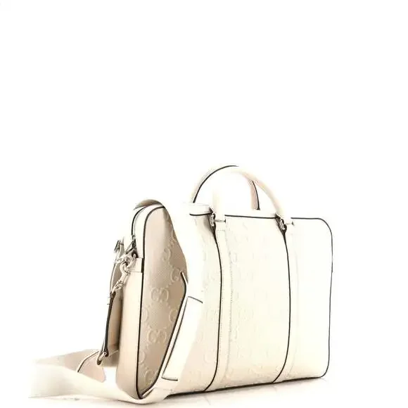 Gucci Briefcase Gg Embossed Perforated #228713G10B - Picture 2 of 6